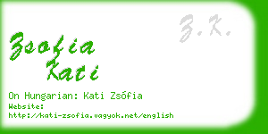zsofia kati business card